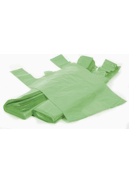 Yeşil Market Poşeti Torbası - Hışır Atlet Poşet - Büyük Boy - 30 x 60 Cm. - 10 Kg.