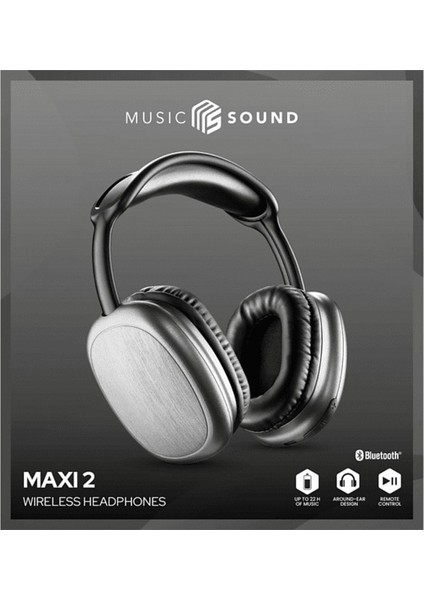 Music Sound 2 Maxi Bluetooth Kulak Üstü Kulaklık Siyah