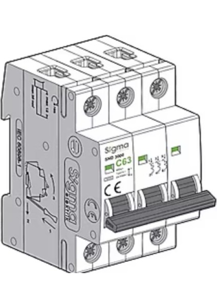 3 P (Kutuplu) C Tipi 63 Amper 6ka Sigorta