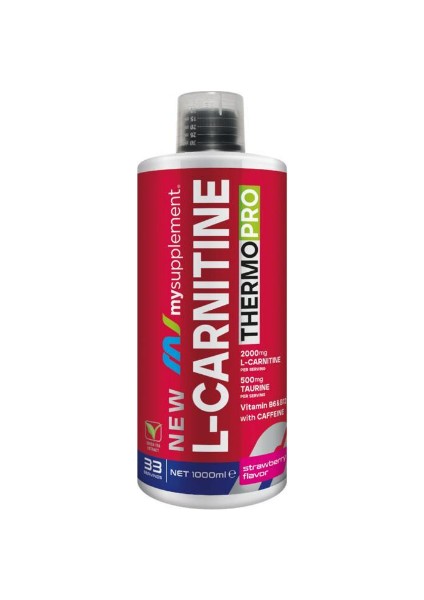 L-Karnitin Thermopro Çilek Aromalı 2000MG L-Carnitine 1000ML 33 Servis 500MG Taurine-Kafein