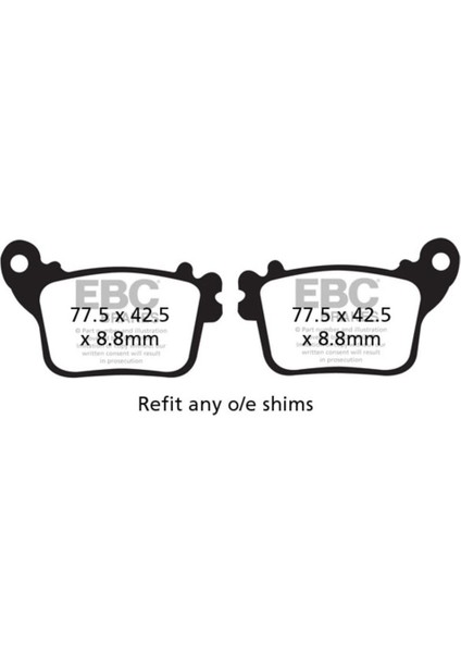 FA436HH Honda CBR600/1000 , Suzukı GSXR750/1000, Yamaha R6,r1 Sınter Arka Fren