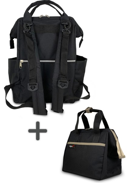 Paris Anne Bebek Bakım Çantası ve Isı Yalıtımlı Beach Bag Termos Çanta-2'li Takım