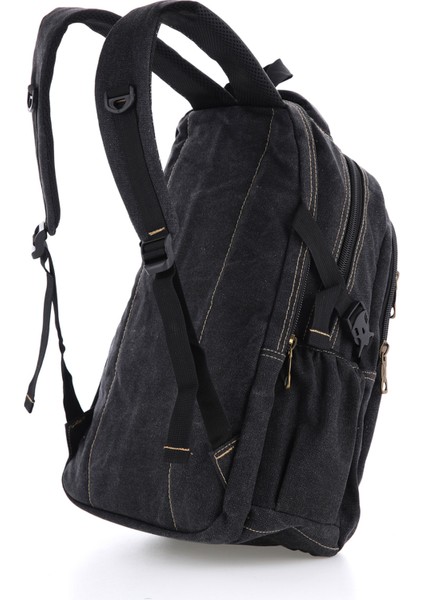 Ççs Siyah CCS51405 Kanvas Kumaş Unisex Suya Dayanıklı Çok Cepli Sırt Çantası modelleri