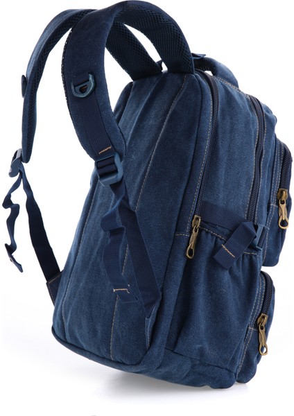 Ççs Lacivert CCS51414 Kanvas Kumaş Unisex Suya Dayanıklı Çok Cepli Sırt Çantası modelleri