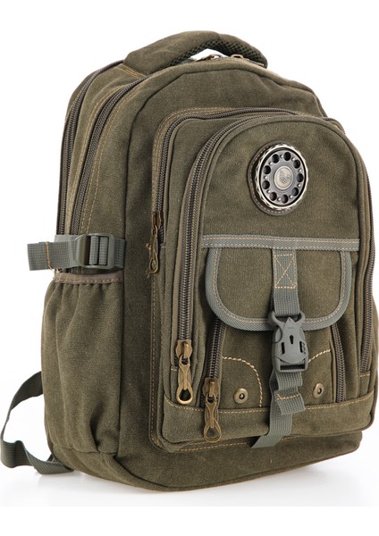 Ççs Haki CCS51413 Kanvas Kumaş Unisex Suya Dayanıklı Çok Cepli Sırt Çantası fiyatları