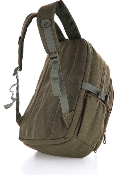 Ççs Haki CCS51413 Kanvas Kumaş Unisex Suya Dayanıklı Çok Cepli Sırt Çantası modelleri