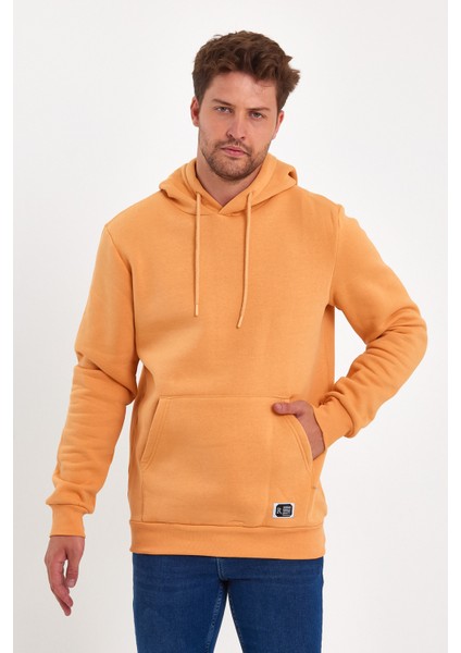 3 Iplik Şardonlu Cepli Kapşonlu Sweatshirt RD24KE055490