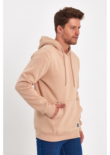 3 Iplik Şardonlu Cepli Kapşonlu Sweatshirt RD24KE055490