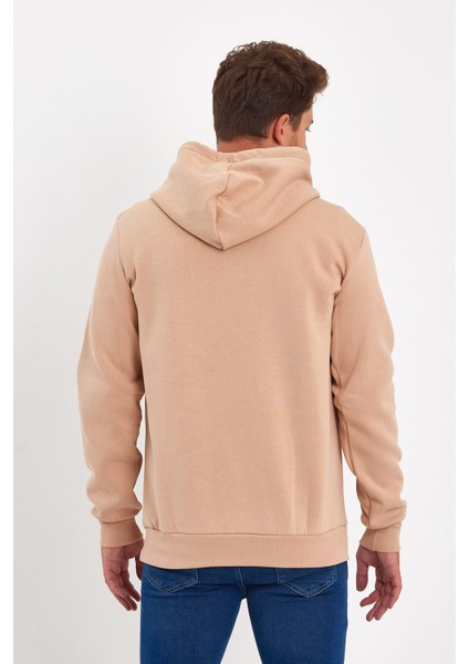 3 Iplik Şardonlu Cepli Kapşonlu Sweatshirt RD24KE055490