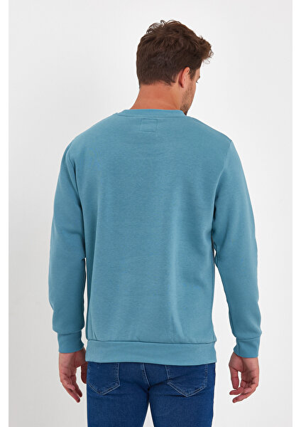 3 Iplik Şardonlu Bisiklet Yaka Sweatshirt RD24KE054903