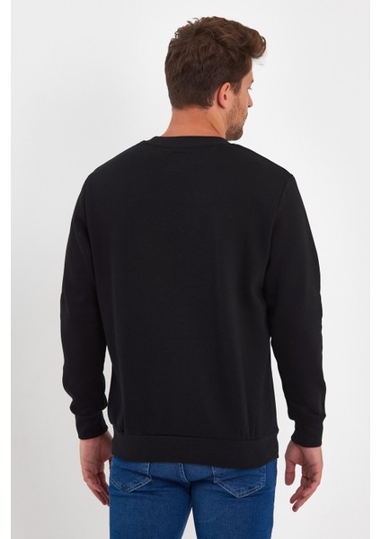 3 Iplik Şardonlu Bisiklet Yaka Sweatshirt RD24KE054903