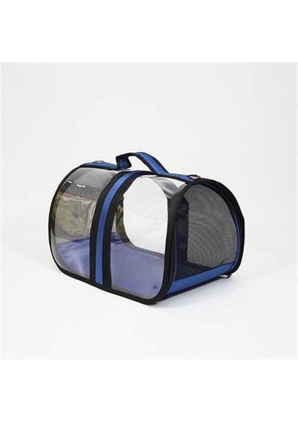 Milano Şeffaf Kedi ve Köpek Taşıma Çantası Mavi