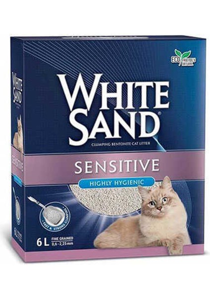 White Sand Sand Sensitive Plus Cat Litter Yapışmayan Kedi Kumu 6 Lt