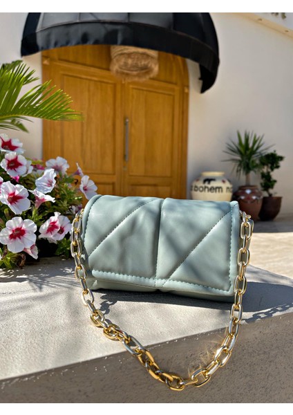 Kapitone Kadın Mini Mint Yeşili Deri Çapraz Askılı Omuz ve El Çantası Celia indirimleri