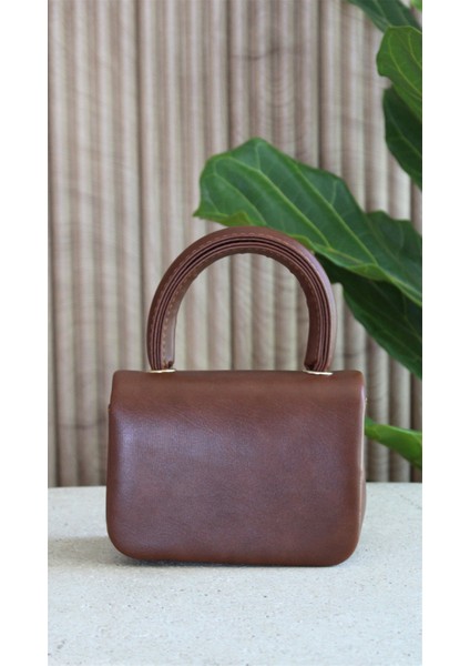 Mini Kahverengi Pembe Çapraz Askılı ve El Çantası Helen fiyatları