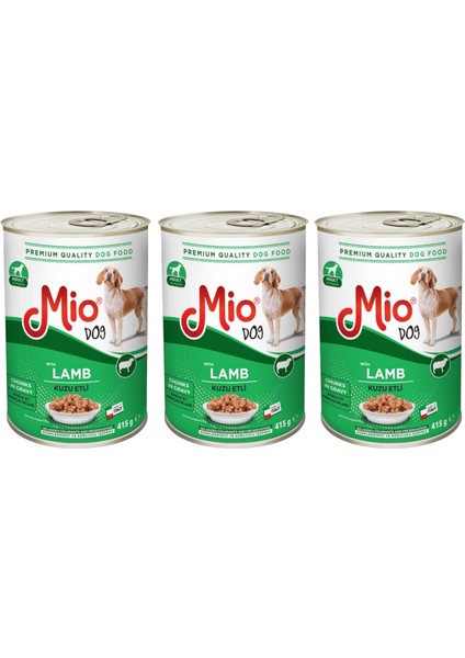 Kuzu Etli Köpek Maması Mio Konserve Et Parçacıklı Yaş Mama 415 gr modelleri