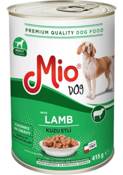 Kuzu Etli Köpek Maması Mio Konserve Et Parçacıklı Yaş Mama 415 gr fırsatları