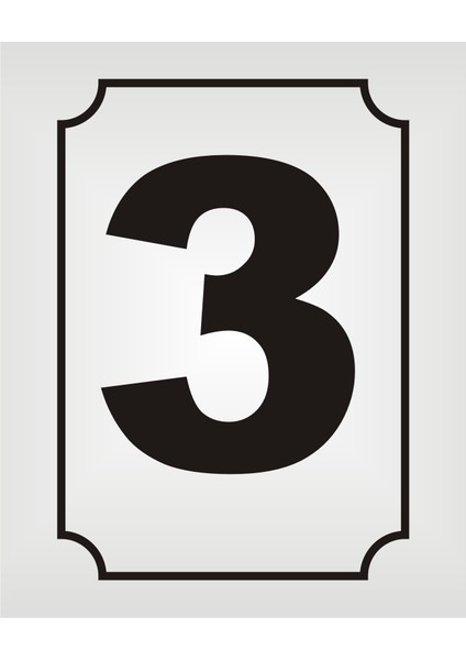 3 cm x 5 cm Kapı Numarası, Masa, Dolap No, Aliminyum Metal Numara Arkası Yapışkanlı