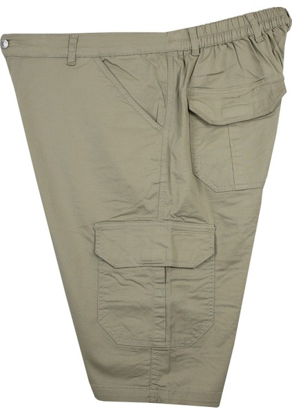 Büyük Beden Kargo Cepli Gabardin Şort Dekons Taş modelleri