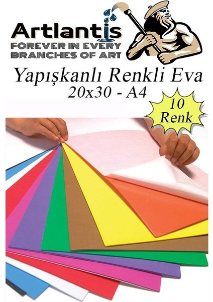 Yapışkanlı Eva A4 20X30 cm 10 Renk 1 Paket Yapışkanlı Eva Süngeri 10'lu Okul Kreş Anasınıfı Elişi Etkinlikleri modelleri