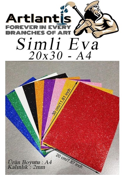 Simli Eva A4 20X30 cm 10 Renk 1 Paket Simli Eva Süngeri 10'lu Okul Kreş Anasınıfı Elişi Etkinlikleri fiyatları