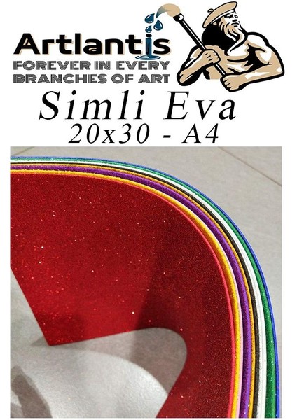 Simli Eva A4 20X30 cm 10 Renk 1 Paket Simli Eva Süngeri 10'lu Okul Kreş Anasınıfı Elişi Etkinlikleri fırsatları