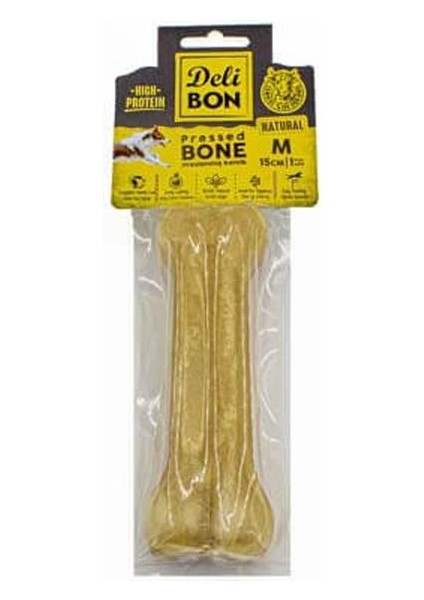 Deri Press Köpek Kemik 15CM M Boy 1li Paket Naturel - Farmapets
