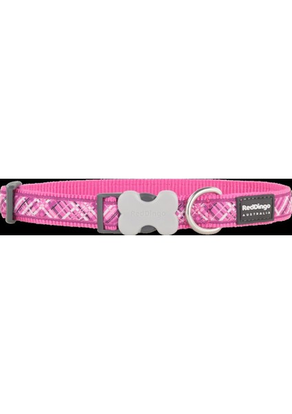 Reddingo Flanno Desenli Pembe Köpek Boyun Tasması S 15MM /24-36 cm