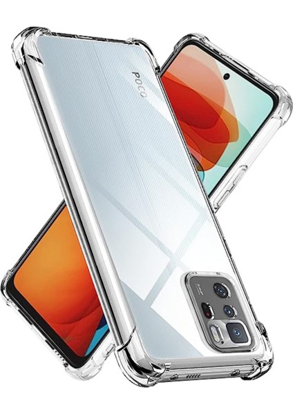 Xiaomi Poco X3 Gt Kapak Kamera Korumalı Airbag Antishock Köşe Korumalı Şeffaf Silikon Kılıf