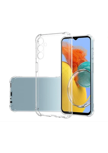 Caseart Samsung Galaxy M14 Kapak Kamera Korumalı Airbag Antishock Köşe Korumalı Şeffaf Silikon Kılıf