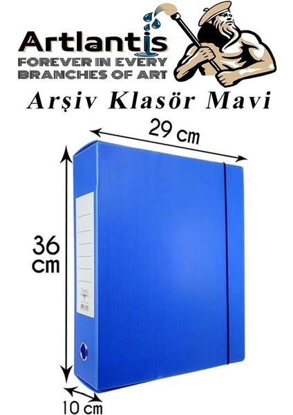 Mavi Arşiv ve Proje Kutusu 29X36X10CM 1 Adet Arşiv Klasörü Lastikli Plastik Arşiv Klasörü Büro Okul Sınıf