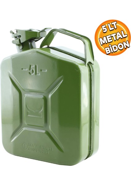 King Metal Dayanıklı Benzin Akaryakıt Mazot Taşıma Doldurma Depolama Bidon Bidonu 5 Lt