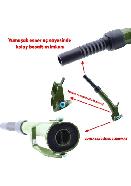 King Metal Dayanıklı Benzin Akaryakıt Mazot Boşaltma Borusu Aparat