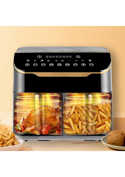 M45 8 Litre (4+4) Seramik Çift Hazneli Smart Airfryer Fritöz Beyaz