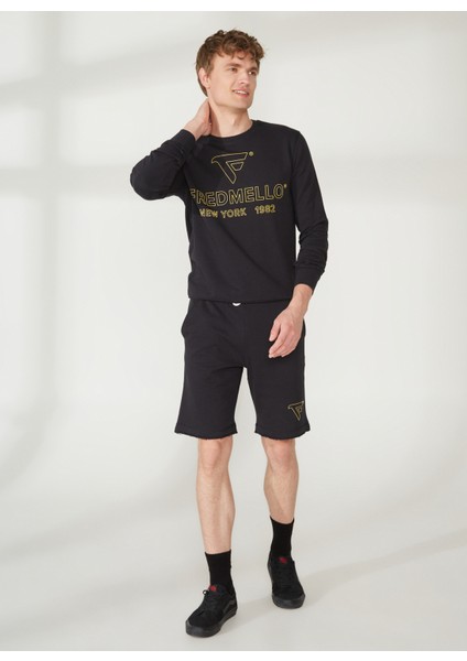 Bisiklet Yaka Siyah Erkek Sweatshirt FM23S02FGBLACK fiyatları
