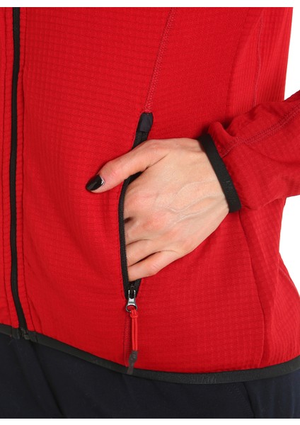 Kırmızı Kadın Dik Yaka Regular Fit Polar Sweatshirt A907001S00_ACT Ws Mıd Wgt Grıd Flee indirimleri