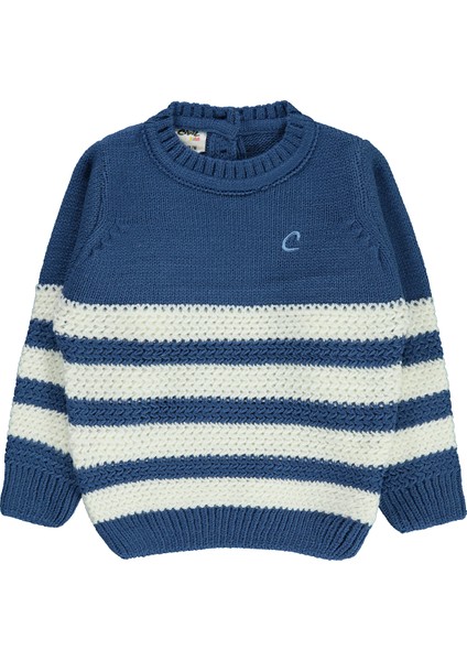 Erkek Bebek Kazak 6-18 Ay Mavi