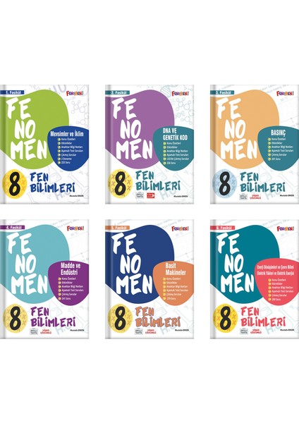 Fenomen Okul 2025 8. Sınıf Fen Bilimleri 1. 2. 3. 4. 5. 6. Fasikül Seti 6 Kitap fiyatları