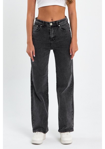 Koyu Gri Yüksek Bel Palazzo Pantolon TREF-KOYU-GRI-PALAZZO-12654 fiyatları