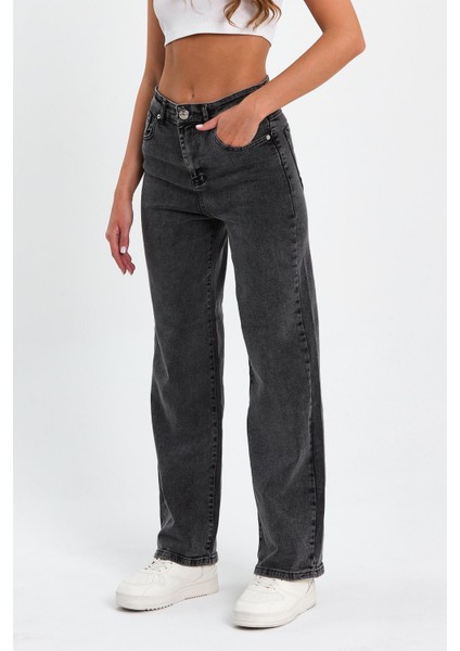 Koyu Gri Yüksek Bel Palazzo Pantolon TREF-KOYU-GRI-PALAZZO-12654 modelleri