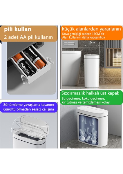 14 Lt Akıllı Çöp Kovası - Beyaz (Yurt Dışından) indirimleri