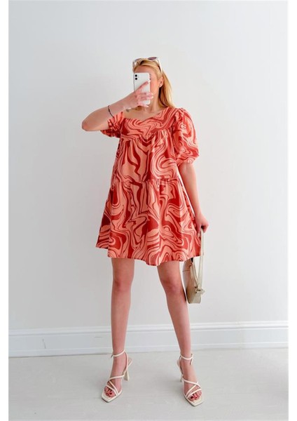 Dalga Desenli Asimetrik Elbise fiyatları