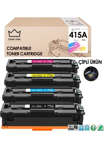 Hp 415A Muadil Toner Set - Çipli / W2030A / W2031A / W2032A / W2033A/ M455 / M480 / M454 / M478 / M479