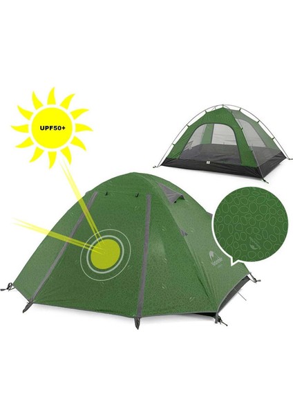 Naturehike P-Serisi 3 Kişilik Kamp Çadırı Haki