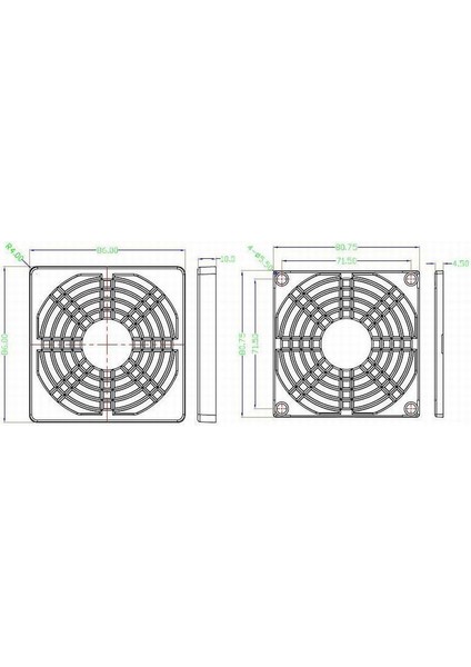 Fan Toz Filtresi - 8 cm