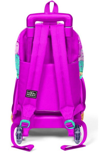 Kids Pembe Rengarenk Dondurma Desenli Çekçekli 3'lü Çanta Seti GOSET0123931 indirimleri