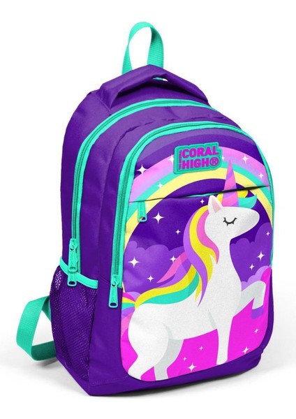 Kids Mor Su Yeşili Unicorn Desenli Usb'li 3’lü Okul Çanta Seti GOSET0123415 fiyatları