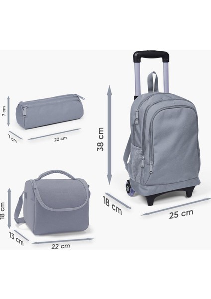 Kids Su Yeşili Neon Pembe Köpek Desenli Çekçekli 3'lü Çanta Seti GOSET0123362 modelleri