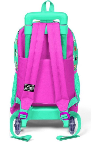 Kids Su Yeşili Neon Pembe Köpek Desenli Çekçekli 3'lü Çanta Seti GOSET0123362 indirimleri