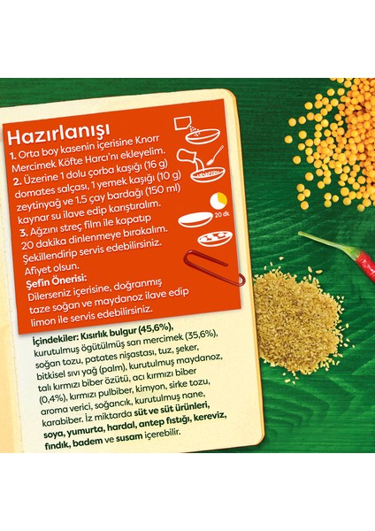 Mercimek Köftesi Hızlı Pratik ve Lezzetli 100 G